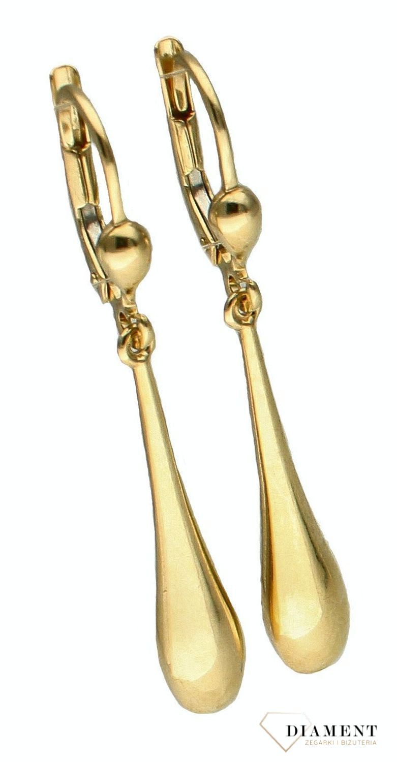 Złote kolczyki damskie 375 wiszące klasyczne sopelki KL 6534 375 (1).jpg